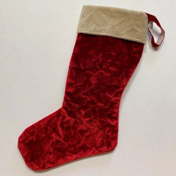 Christmas Stocking with Dolly Face Holiday Decor Xmas Vintage Handmade - Picture 5 of 5